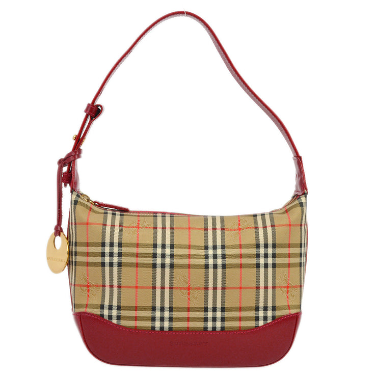 Burberry Red Beige House Check Handbag