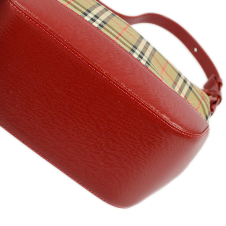 Burberry Red Beige House Check Handbag