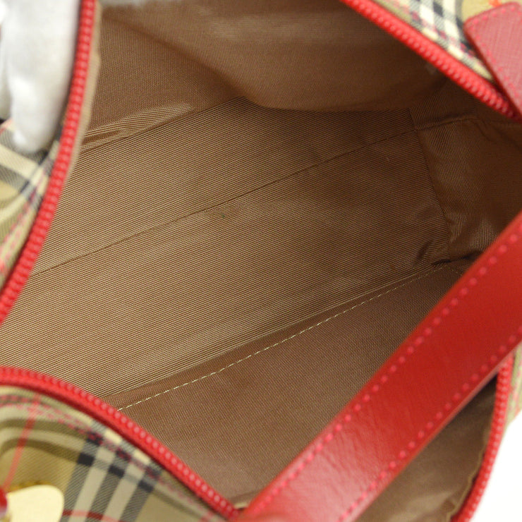 Burberry Red Beige House Check Handbag