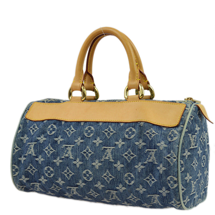 Louis Vuitton 2005 Blue Monogram Denim Neo Speedy Handbag M95019