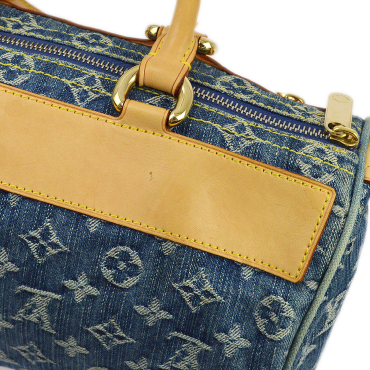 Louis Vuitton 2005 Blue Monogram Denim Neo Speedy Handbag M95019