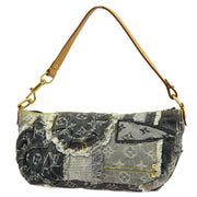 Louis Vuitton 2007 Black Monogram Denim Patchwork Pouchy Handbag M95383