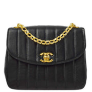 Chanel 1996-1997 Black Lambskin Mademoiselle Flap Bag