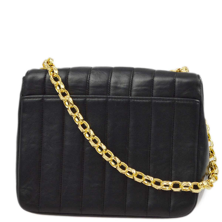 Chanel 1996-1997 Black Lambskin Mademoiselle Flap Bag