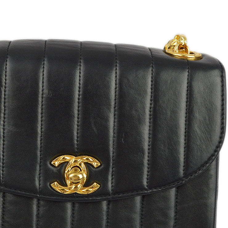 Chanel 1996-1997 Black Lambskin Mademoiselle Flap Bag