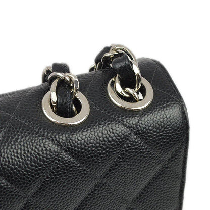 Chanel 2000-2001 Black Caviar Jumbo Classic Flap Shoulder Bag