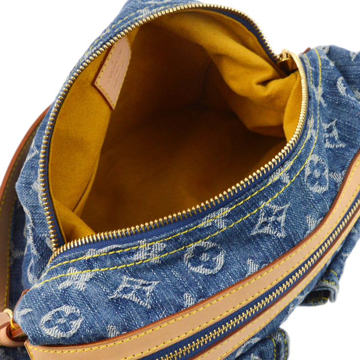 Louis Vuitton 2006 Blue Monogram Denim Baggy PM Shoulder Bag M95049