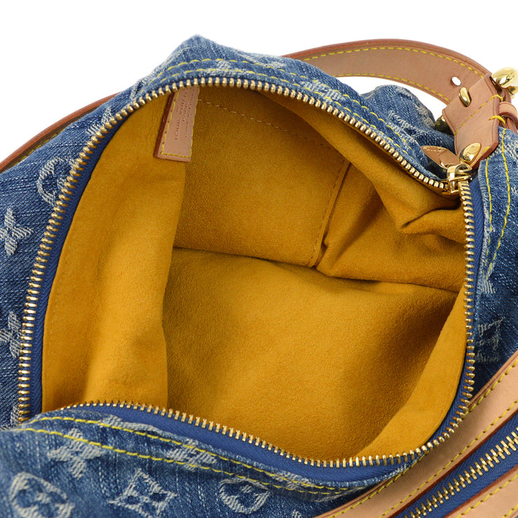 Louis Vuitton 2006 Blue Monogram Denim Baggy PM Shoulder Bag M95049