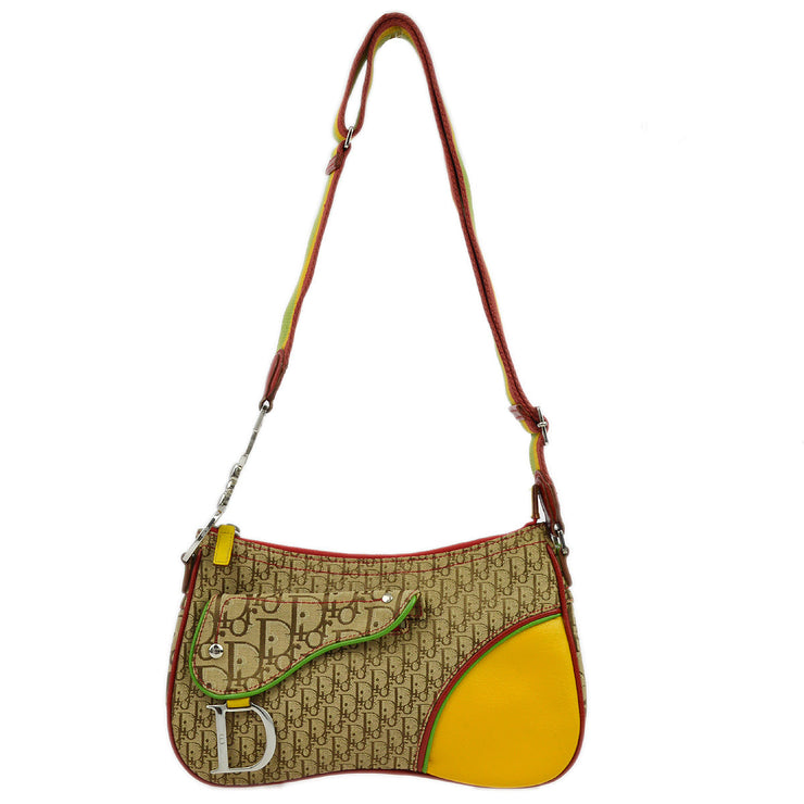 Christian Dior 2004 Rasta-Color Trotter Saddle Shoulder Bag