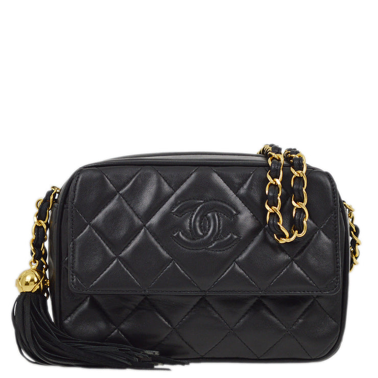 Chanel 1994-1996 Black Lambskin Camera Bag Mini