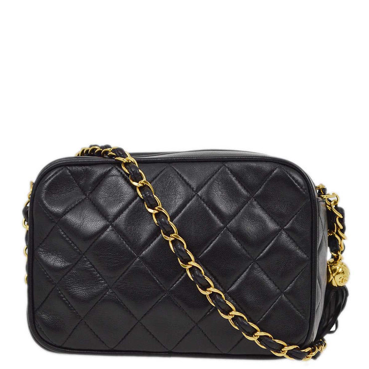 Chanel 1994-1996 Black Lambskin Camera Bag Mini