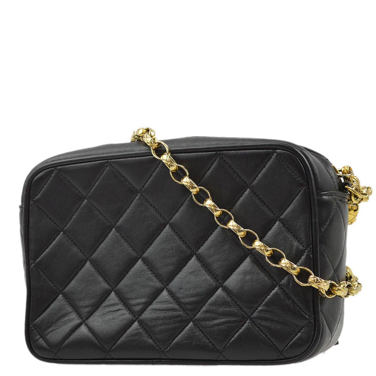 Chanel 1991-1994 Black Lambskin Camera Bag Mini