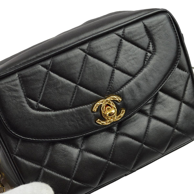 Chanel 1991-1994 Black Lambskin Camera Bag Mini