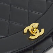 Chanel 1996-1997 Black Lambskin Small Diana Shoulder Bag