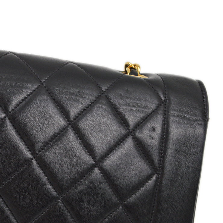 Chanel 1996-1997 Black Lambskin Small Diana Shoulder Bag