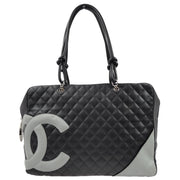 Chanel 2004-2005 Black Calfskin Cambon Ligne Handbag