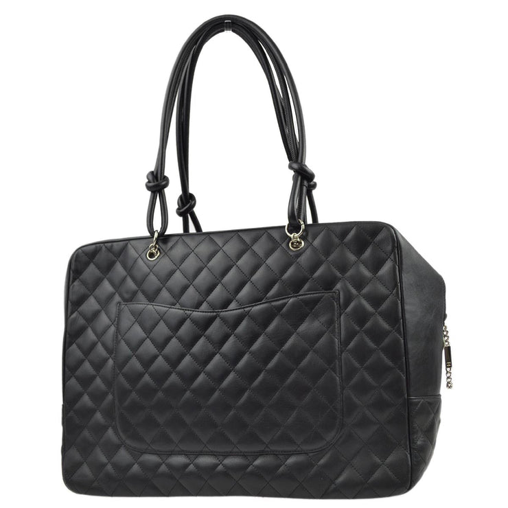 Chanel 2004-2005 Black Calfskin Cambon Ligne Handbag