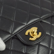 Chanel 1994-1996 Black Lambskin Double Sided Classic Flap Shoulder Bag