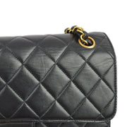 Chanel 1994-1996 Black Lambskin Double Sided Classic Flap Shoulder Bag