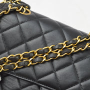 Chanel 1994-1996 Black Lambskin Double Sided Classic Flap Shoulder Bag