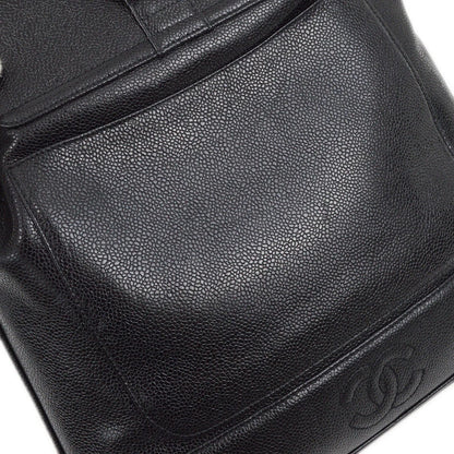 Chanel 1996-1997 Black Caviar Triple CC Backpack