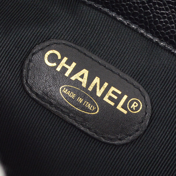 Chanel 1996-1997 Black Caviar Triple CC Backpack