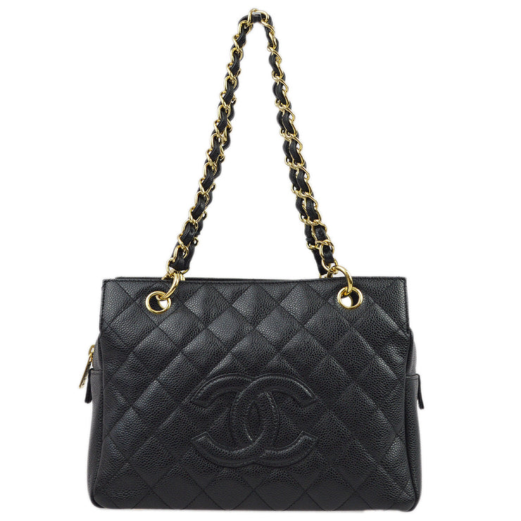 Chanel 2005-2006 Black Caviar Petite Timeless Tote PTT Chain Handbag