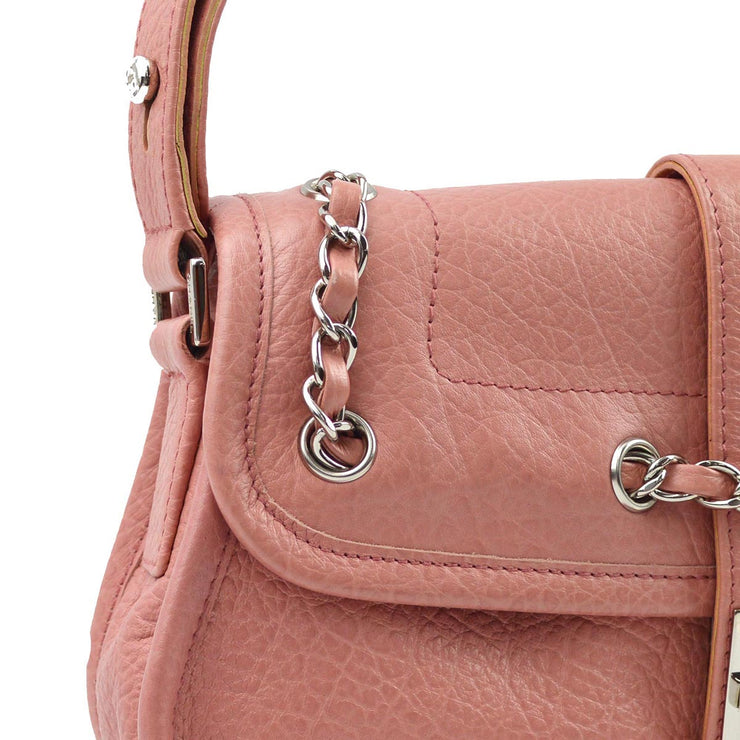 Chanel 2003-2004 Pink Calfskin Mademoiselle Lock Handbag