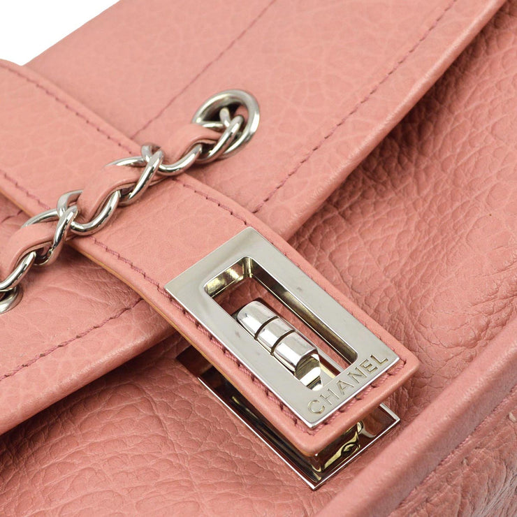 Chanel 2003-2004 Pink Calfskin Mademoiselle Lock Handbag