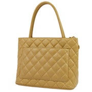 Chanel 2003-2004 Beige Caviar Medallion Tote Handbag