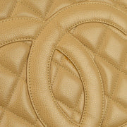 Chanel 2003-2004 Beige Caviar Medallion Tote Handbag