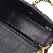 Chanel 2000-2001 Black Denim Mini Classic Square Flap Shoulder Bag 17