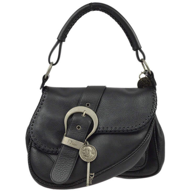 Christian Dior 2006 Black Gaucho Saddle Handbag