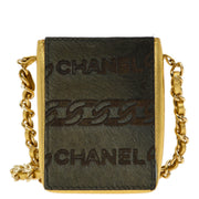 Chanel 2000-2001 Khaki Chain Shoulder Cigarette Case Small Good