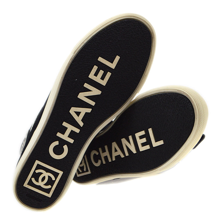 Chanel Black Sport Line High Cut Shoes Sneakers #37