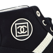 Chanel Black Sport Line High Cut Shoes Sneakers #37