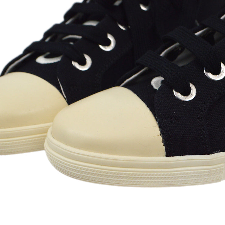 Chanel Black Sport Line High Cut Shoes Sneakers #37