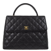 Chanel 2001-2003 Black Caviar Kelly Handbag