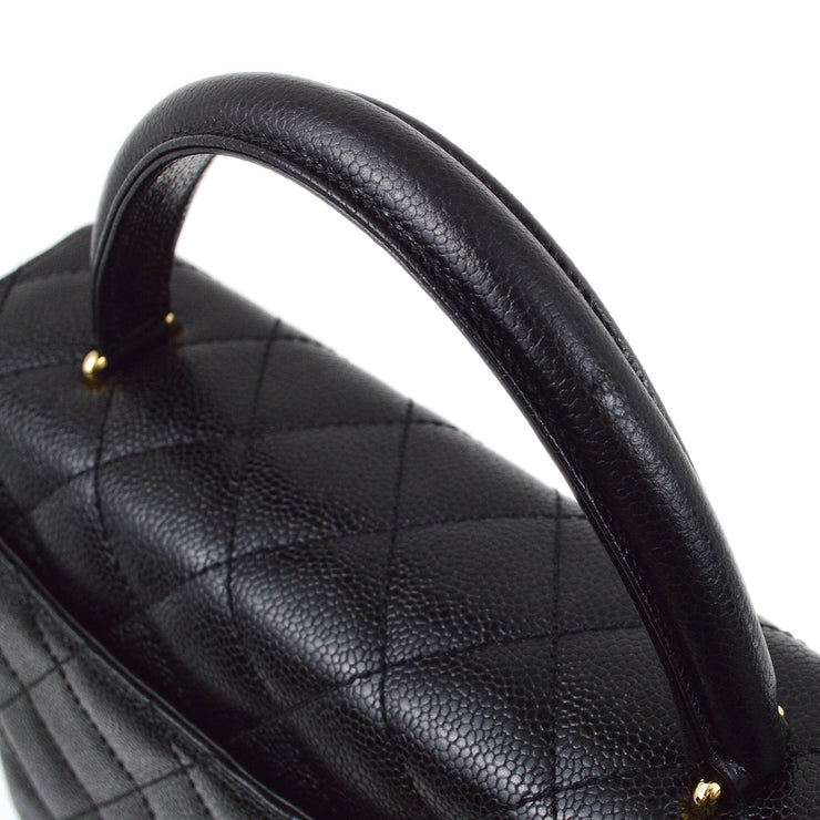 Chanel 2001-2003 Black Caviar Kelly Handbag