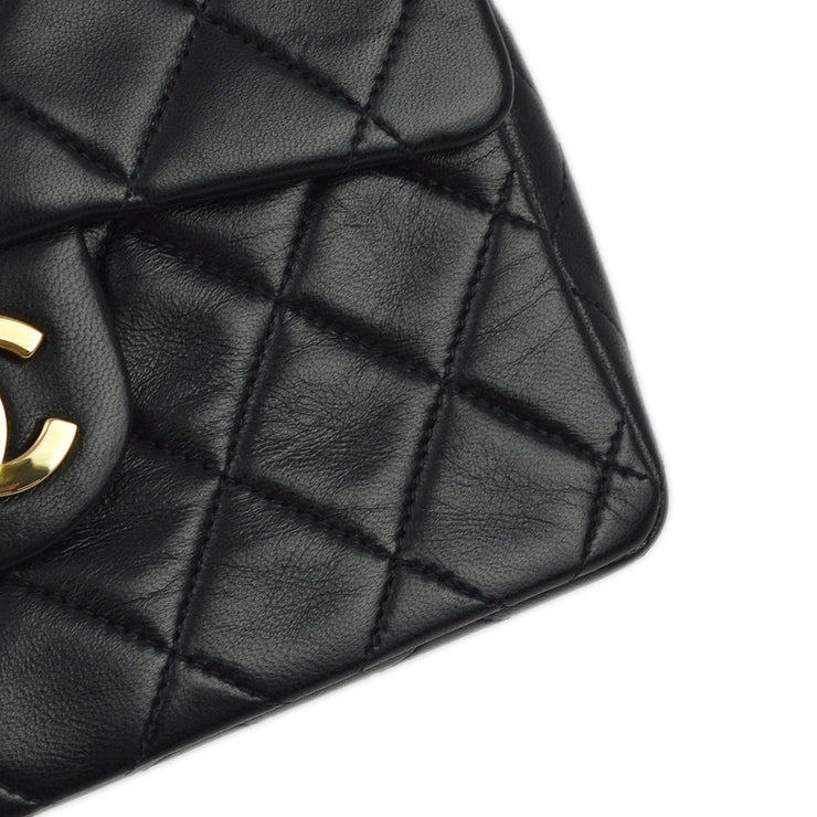 Chanel 1994-1996 Black Lambskin Mini Classic Square Flap Shoulder Bag 17