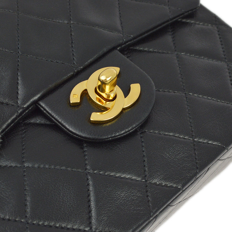 Chanel 1994-1996 Black Lambskin Mini Classic Square Flap Shoulder Bag 17