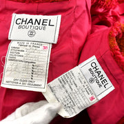 Chanel Setup Suit Jacket Skirt Red 94P #38