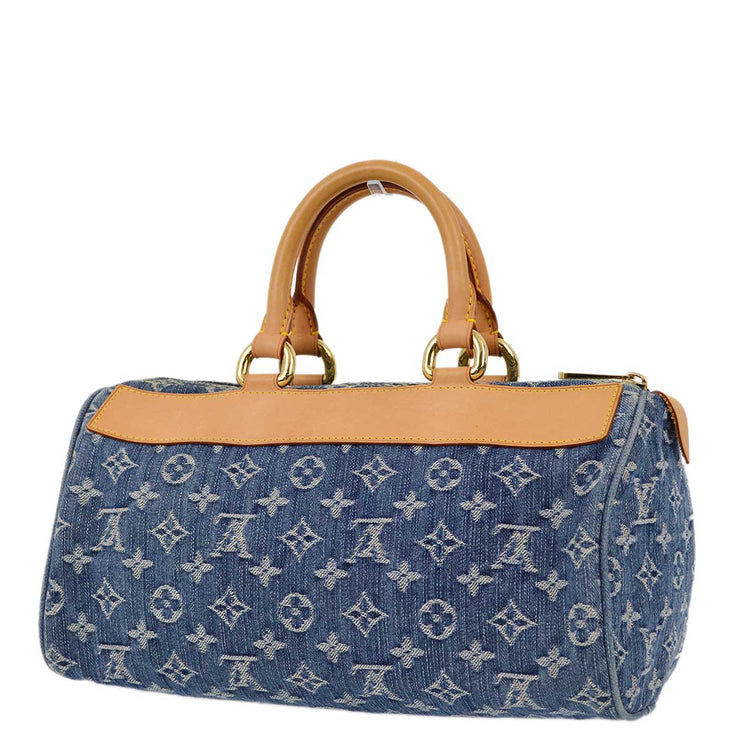 Louis Vuitton 2006 Blue Monogram Denim Neo Speedy Handbag M95019