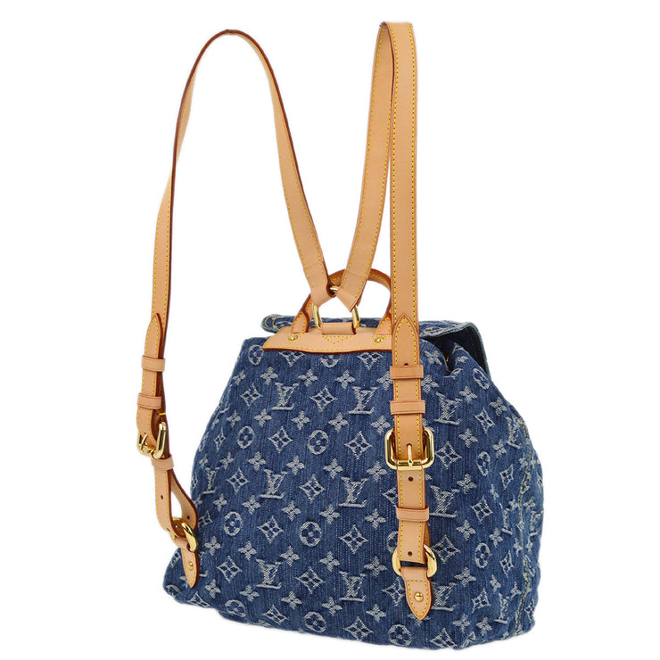 Louis Vuitton 2006 Blue Monogram Denim Sac a Dos GM Backpack M95056