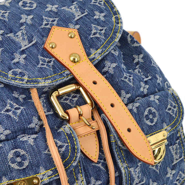 Louis Vuitton 2006 Blue Monogram Denim Sac a Dos GM Backpack M95056