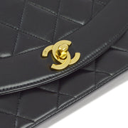 Chanel 1994-1996 Black Lambskin Small Diana Shoulder Bag