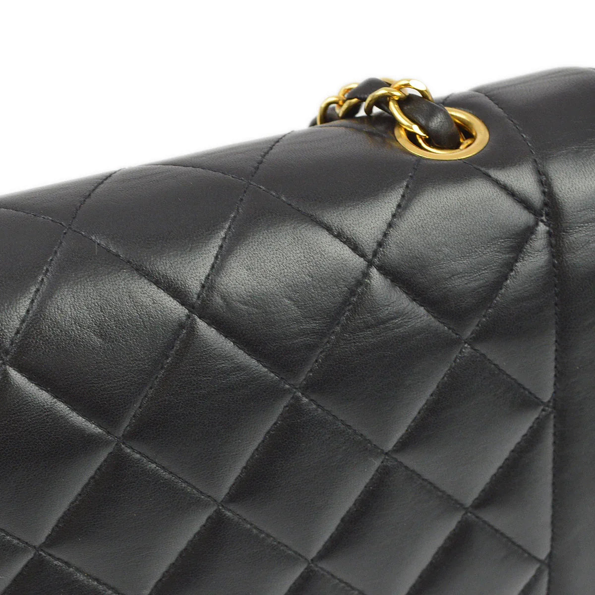 Chanel 1994-1996 Black Lambskin Small Diana Shoulder Bag