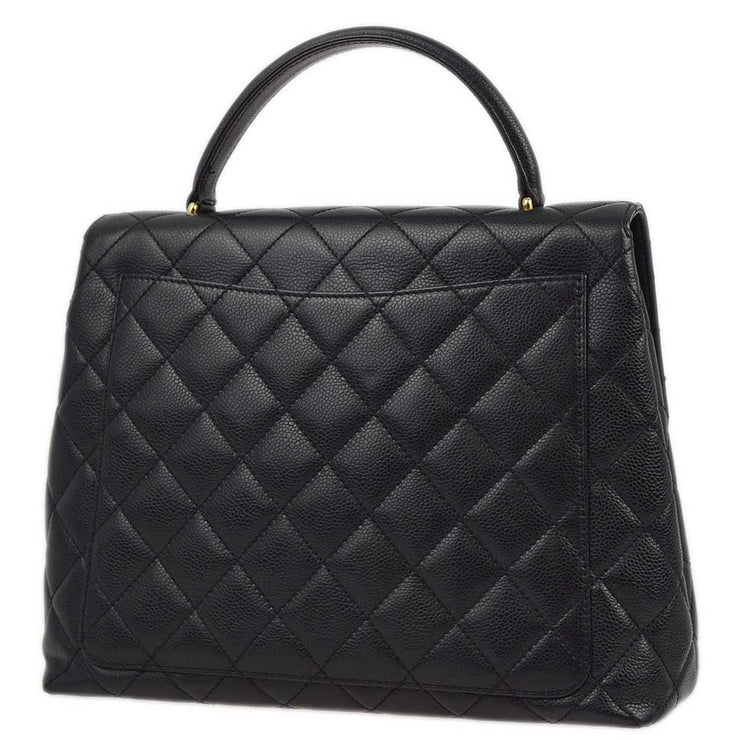 Chanel 2001-2003 Black Caviar Kelly Handbag