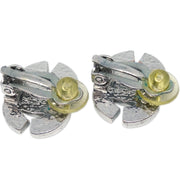 Chanel CC Rhinestone Earrings Clip-On Silver 01P