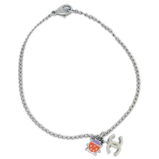 Chanel Silver Chain Ladybug Bracelet 04P